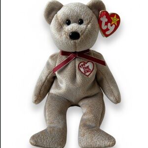 Ty Beanie Baby 1999 Signature Bear 🖤 HTF Collectible | “The End” Gray Plush |
